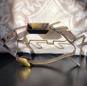 Metal Fish Deco Glow Tea Light Candle Holder